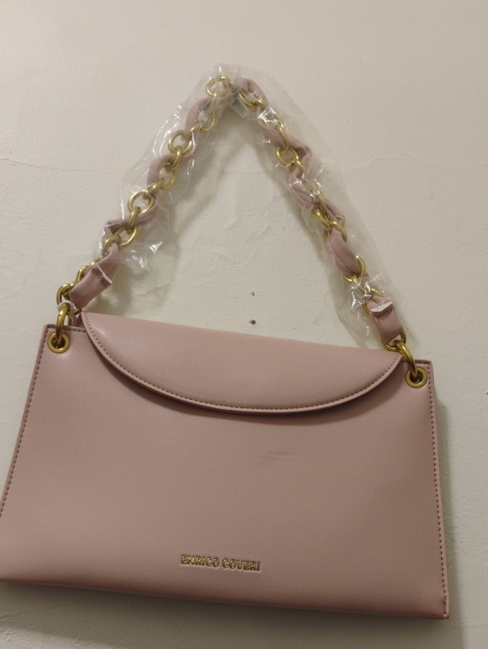 Pink Chain-Handle Shoulder Bag